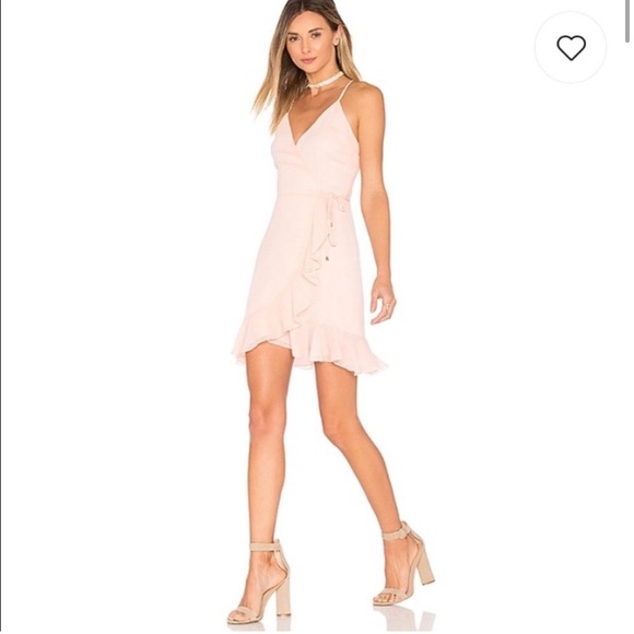 Lovers + Friends Dresses & Skirts - LOVERS & FRIENDS Gigi Ruffle Wrap Dress in Blush; size Small